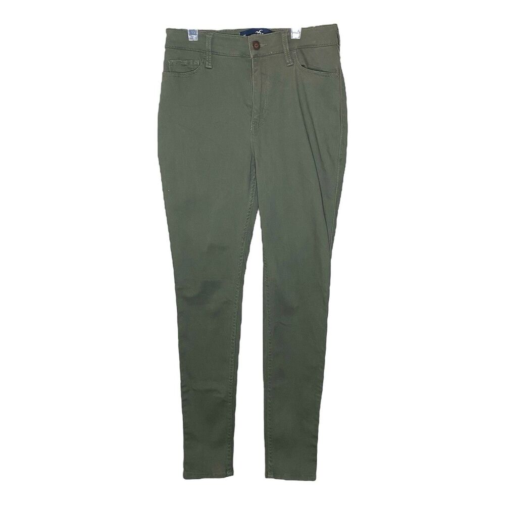 NEW Hollister High-Rise Super Skinny Olive Drab Green Jeans Size 1S Short